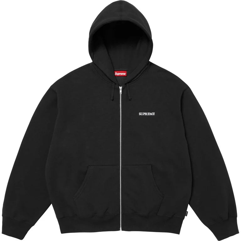SUPREME IDGAF ZIP UP HOODED SWEATSHIRT IN BLACK