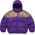 SUPREME LEATHER YOKE PUFFER JACKET