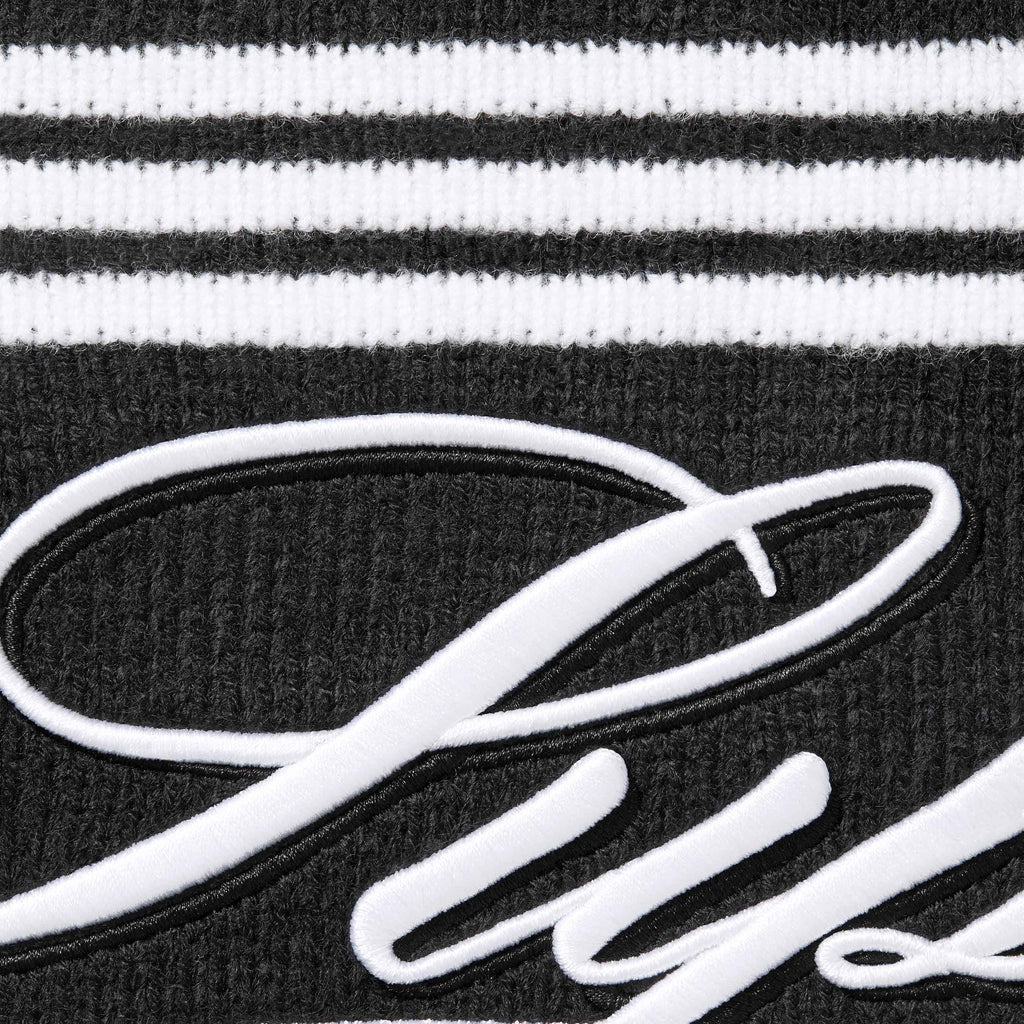 SUPREME SCRIPT STRIPE HALF ZIP SWEATER
