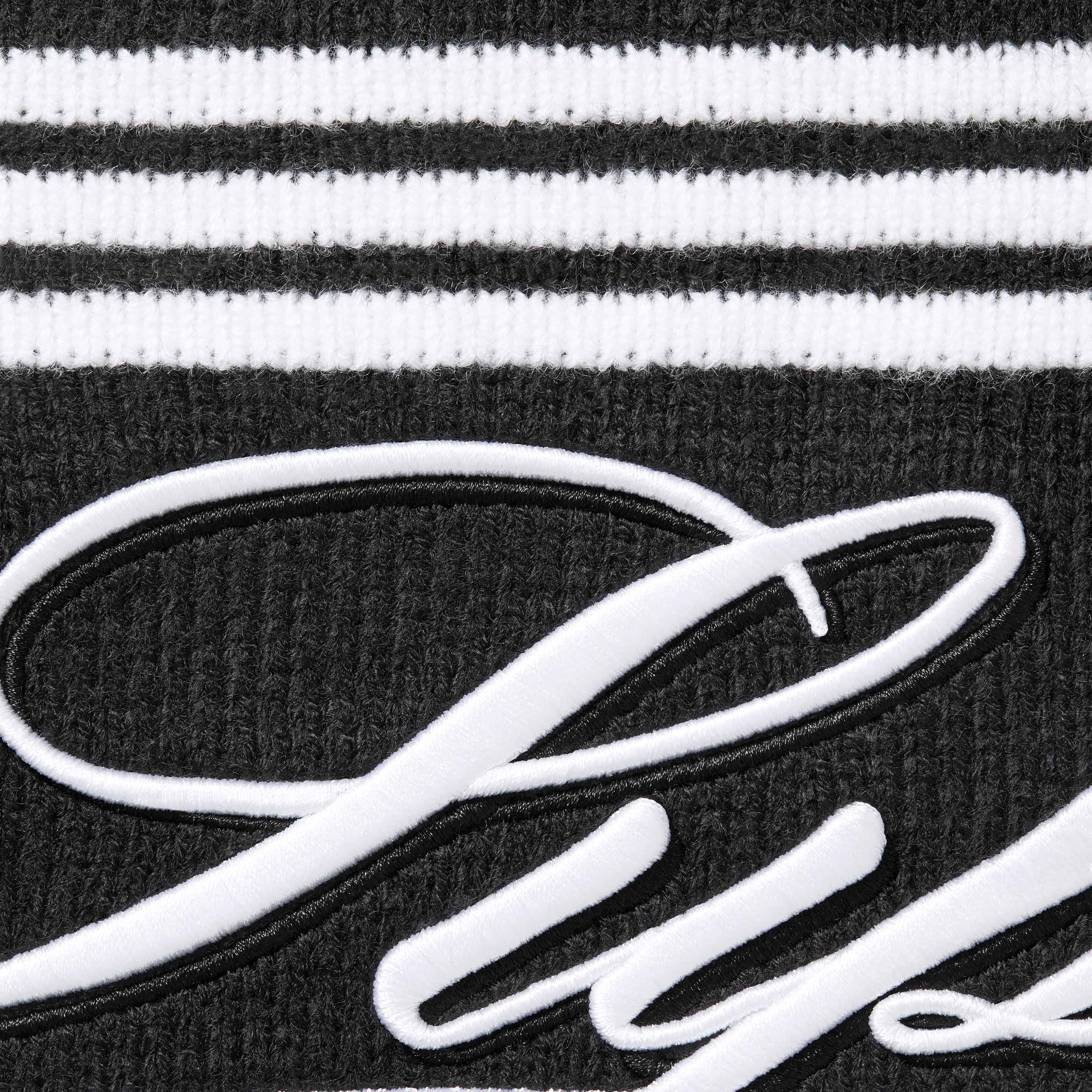 SUPREME SCRIPT STRIPE HALF ZIP SWEATER