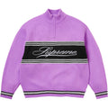 SUPREME SCRIPT STRIPE HALF ZIP SWEATER