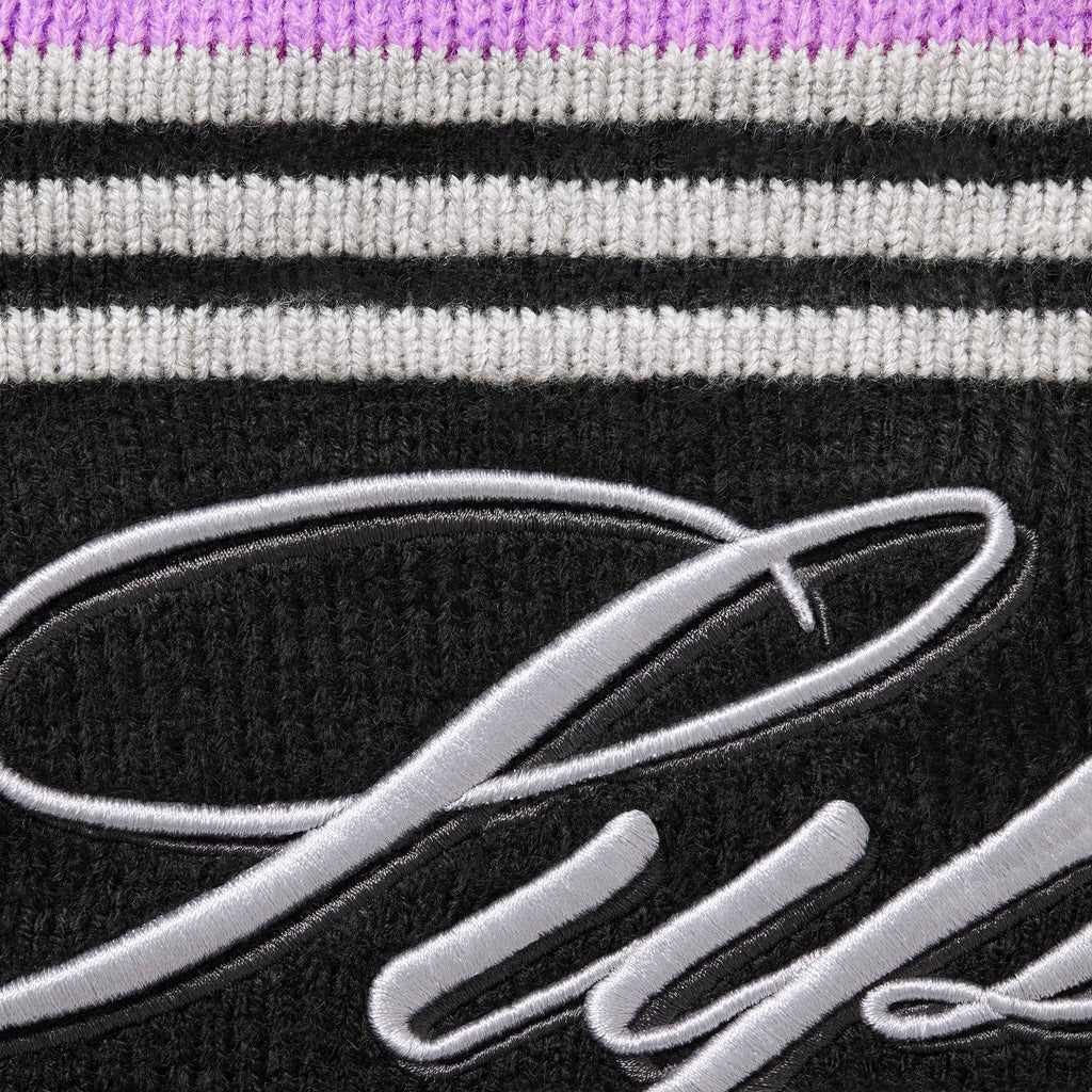 SUPREME SCRIPT STRIPE HALF ZIP SWEATER