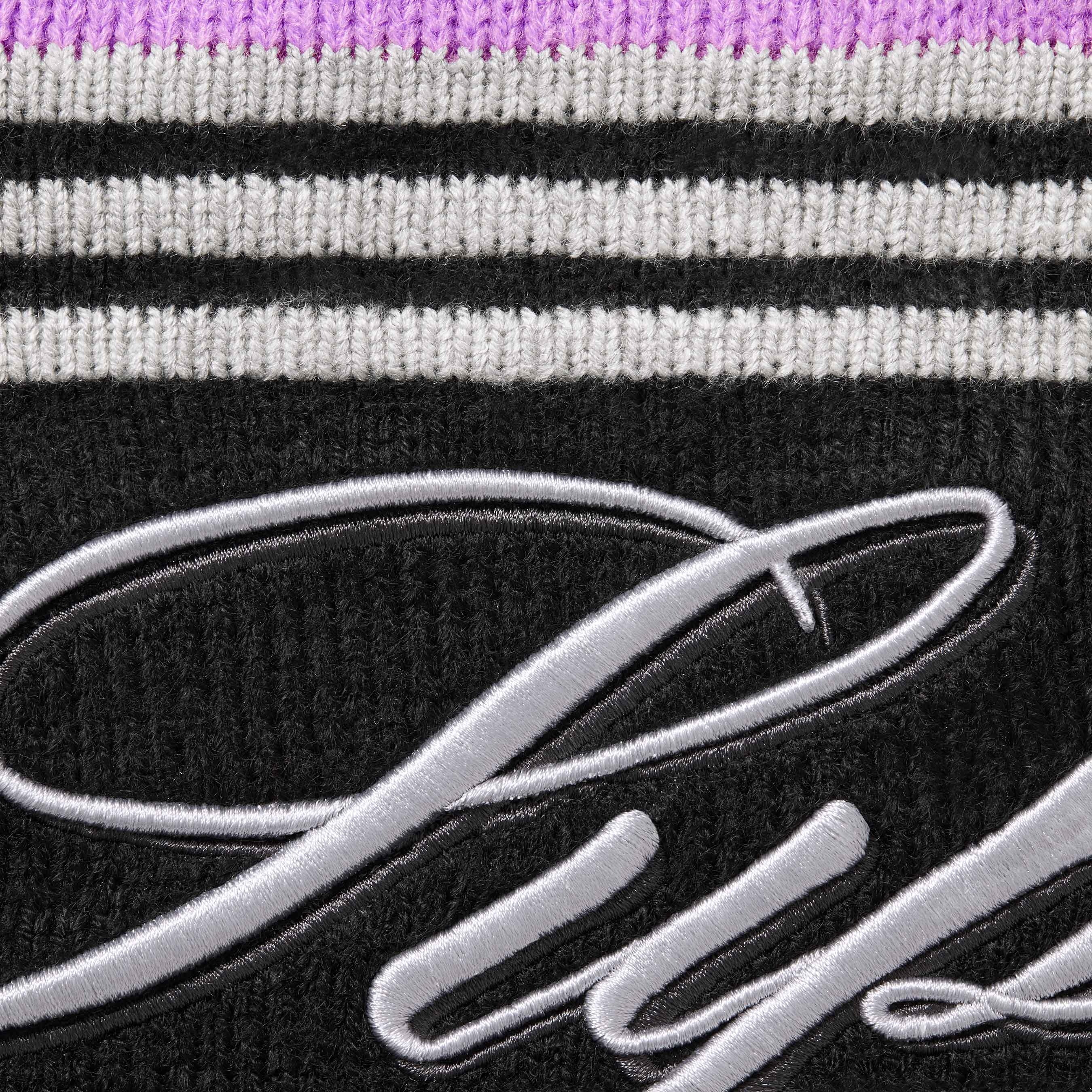 SUPREME SCRIPT STRIPE HALF ZIP SWEATER