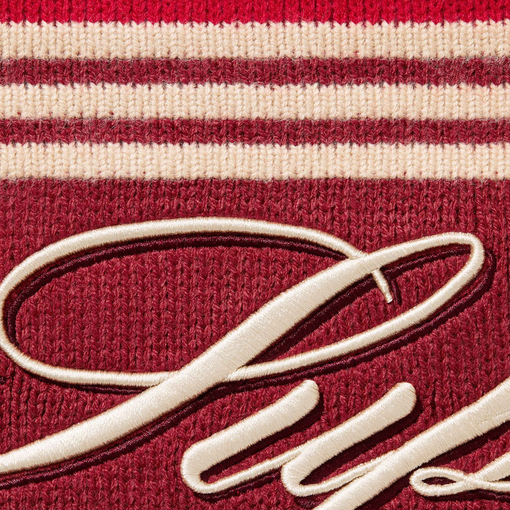 SUPREME SCRIPT STRIPE HALF ZIP SWEATER