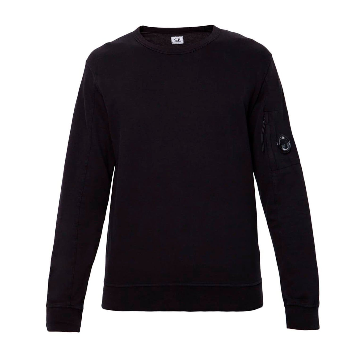 C.P. COMPANY GOGGLE-LOGO CREWNECK SWEATSHIRT IN BLACK