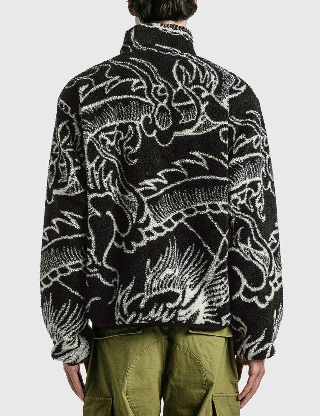 STUSSY DRAGON SHERPA JACKET BLACK
