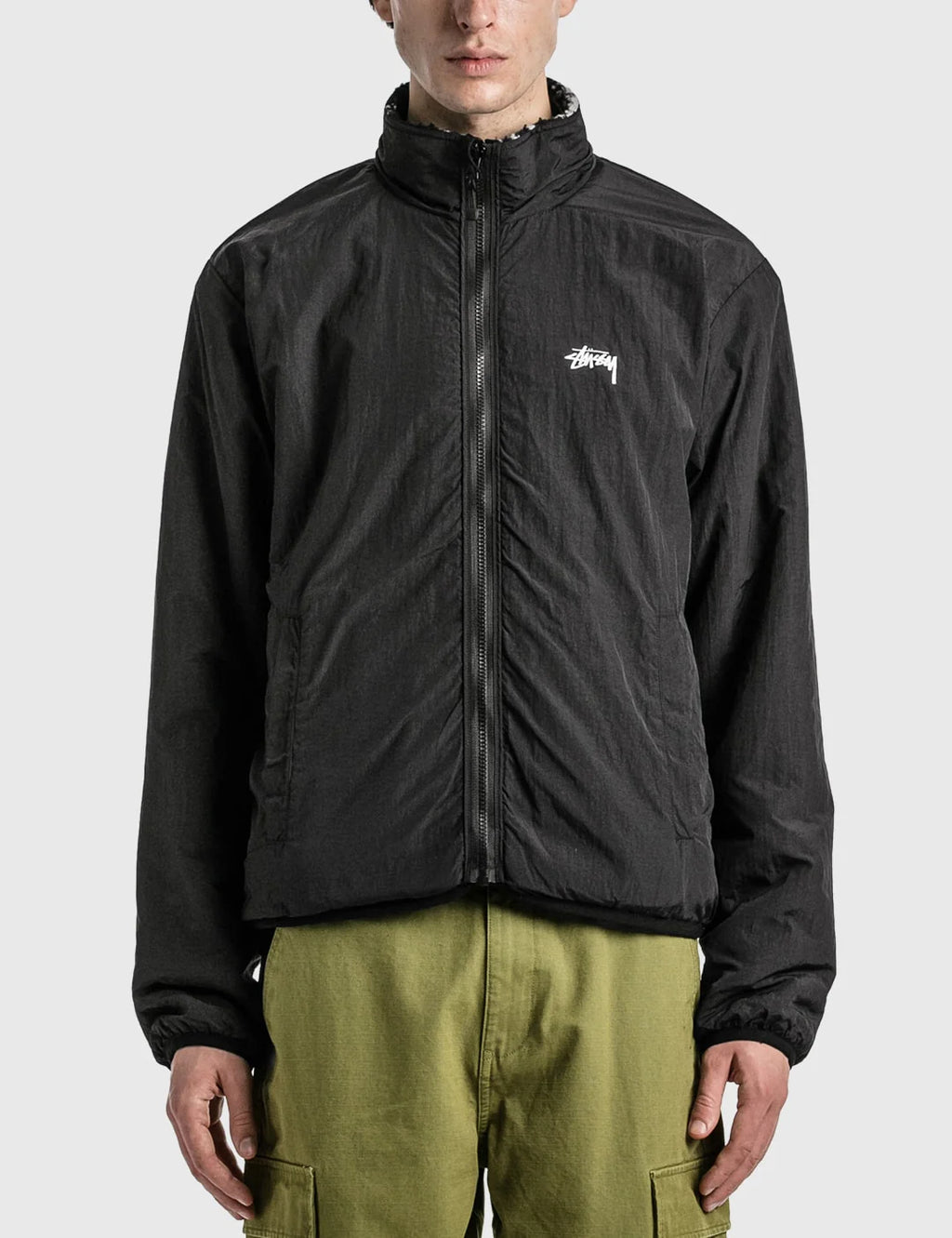 STUSSY DRAGON SHERPA JACKET BLACK