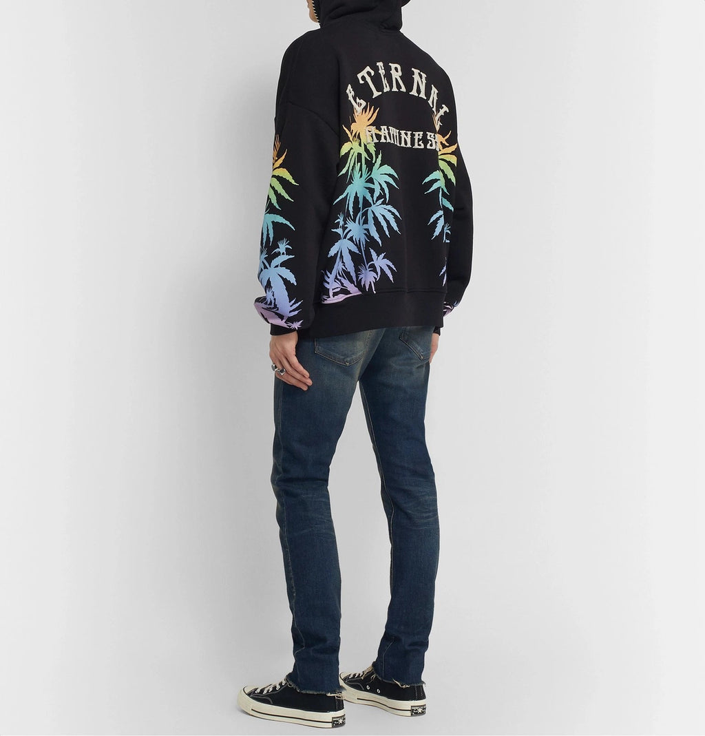 AMIRI ETERNAL HAPPINESS OVERSIZED FIT HOODIE IN BLACK
