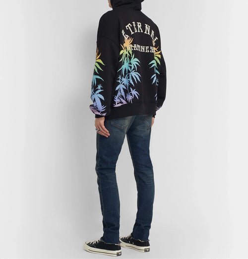 AMIRI ETERNAL HAPPINESS OVERSIZED FIT HOODIE IN BLACK