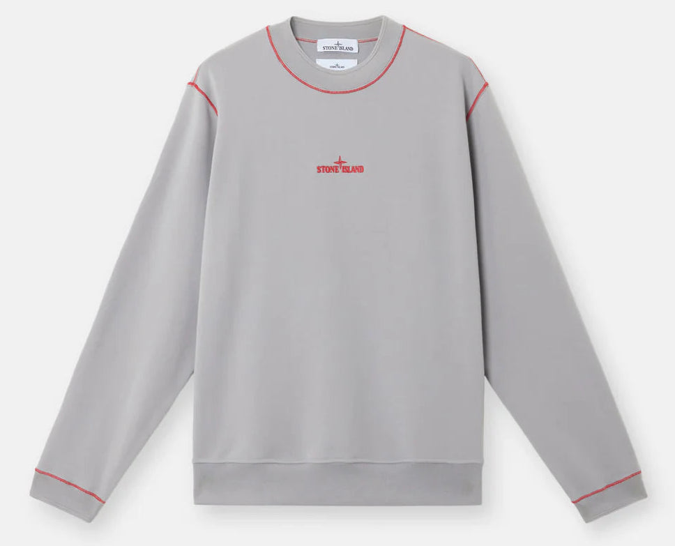 STONE ISLAND COTTON FLEECE CREWNECK SWEATSHIRT GREY