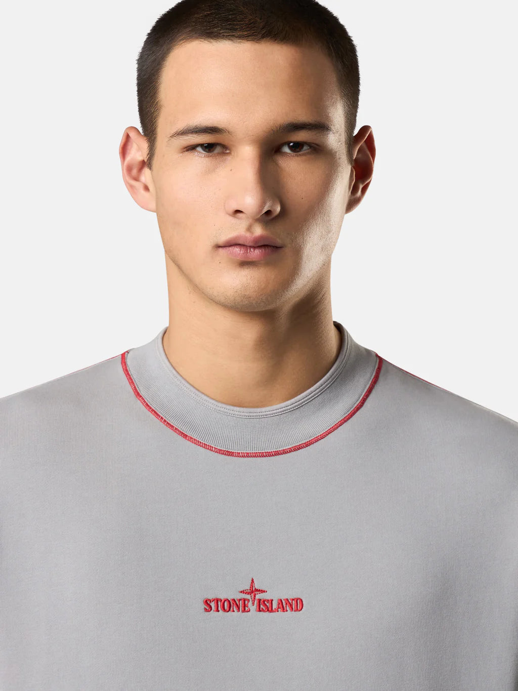 STONE ISLAND COTTON FLEECE CREWNECK SWEATSHIRT GREY