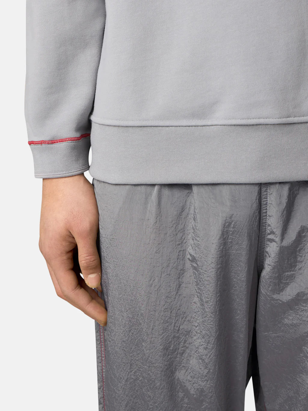 STONE ISLAND COTTON FLEECE CREWNECK SWEATSHIRT GREY