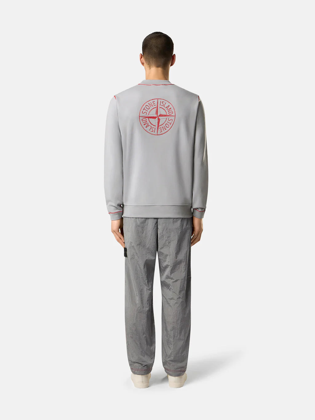 STONE ISLAND COTTON FLEECE CREWNECK SWEATSHIRT GREY