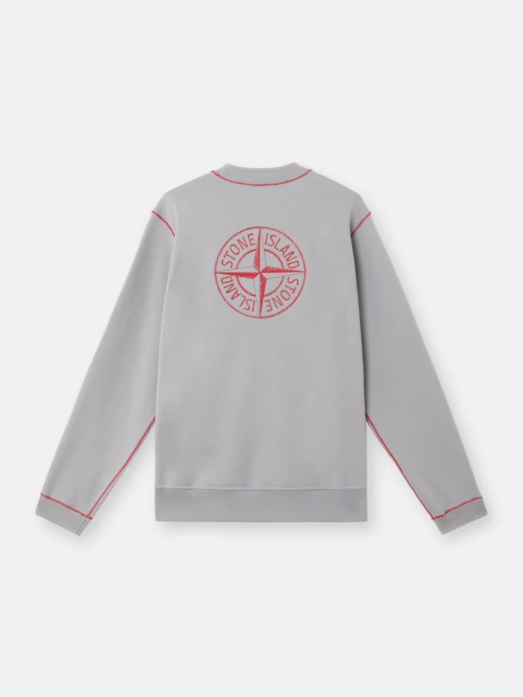STONE ISLAND COTTON FLEECE CREWNECK SWEATSHIRT GREY