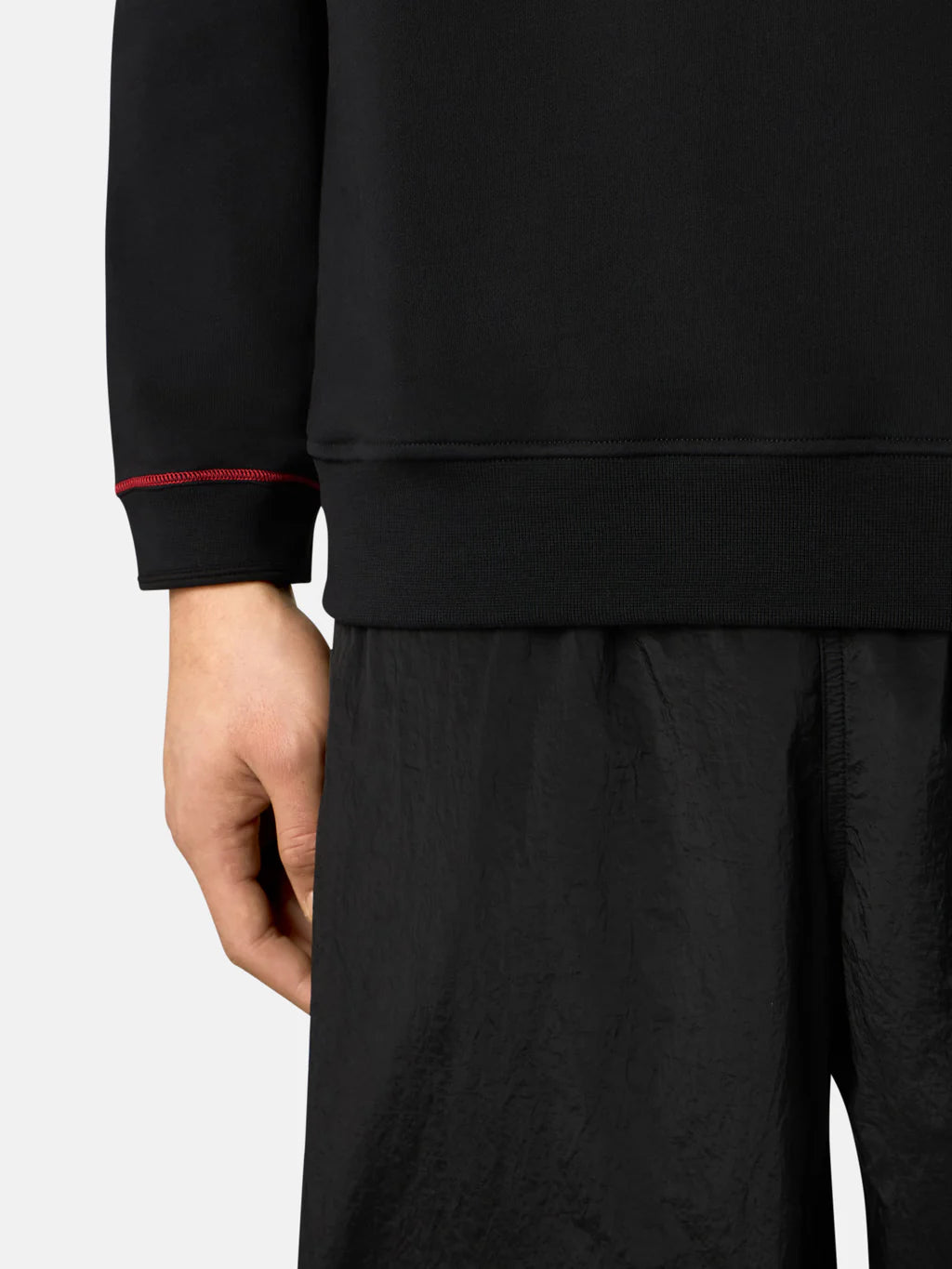STONE ISLAND COTTON FLEECE CREWNECK SWEATSHIRT BLACK
