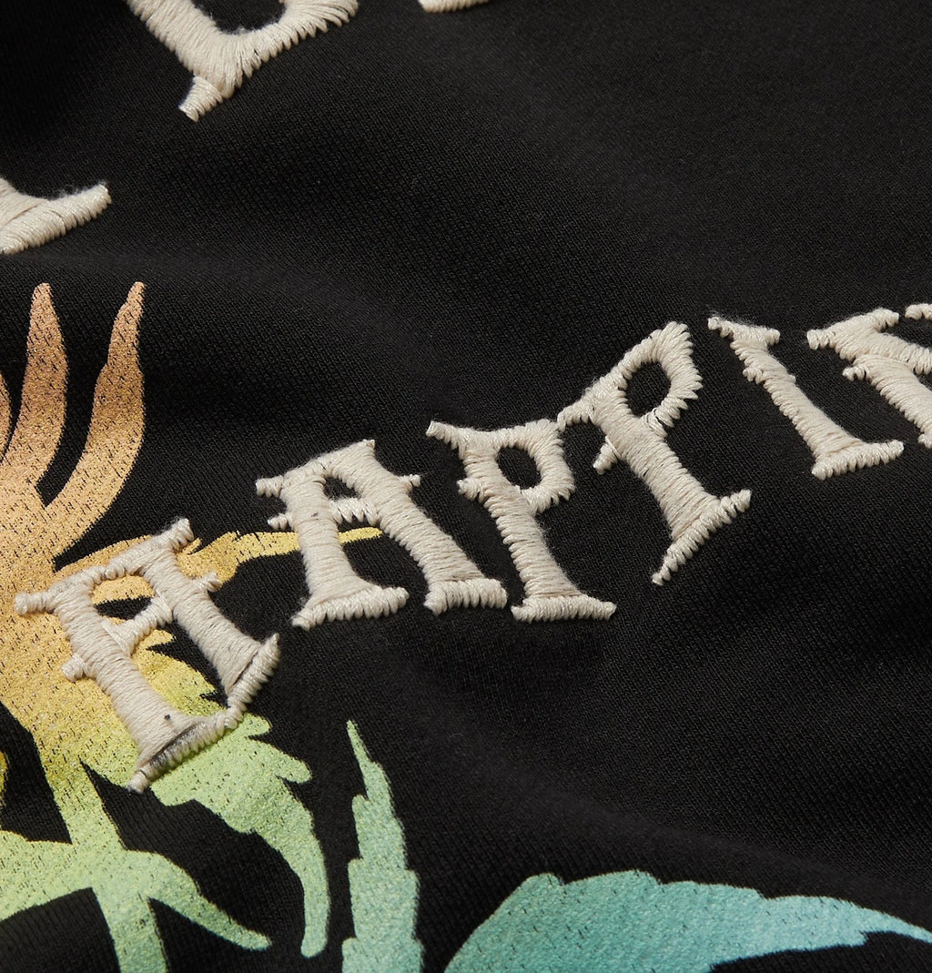AMIRI ETERNAL HAPPINESS OVERSIZED FIT HOODIE IN BLACK
