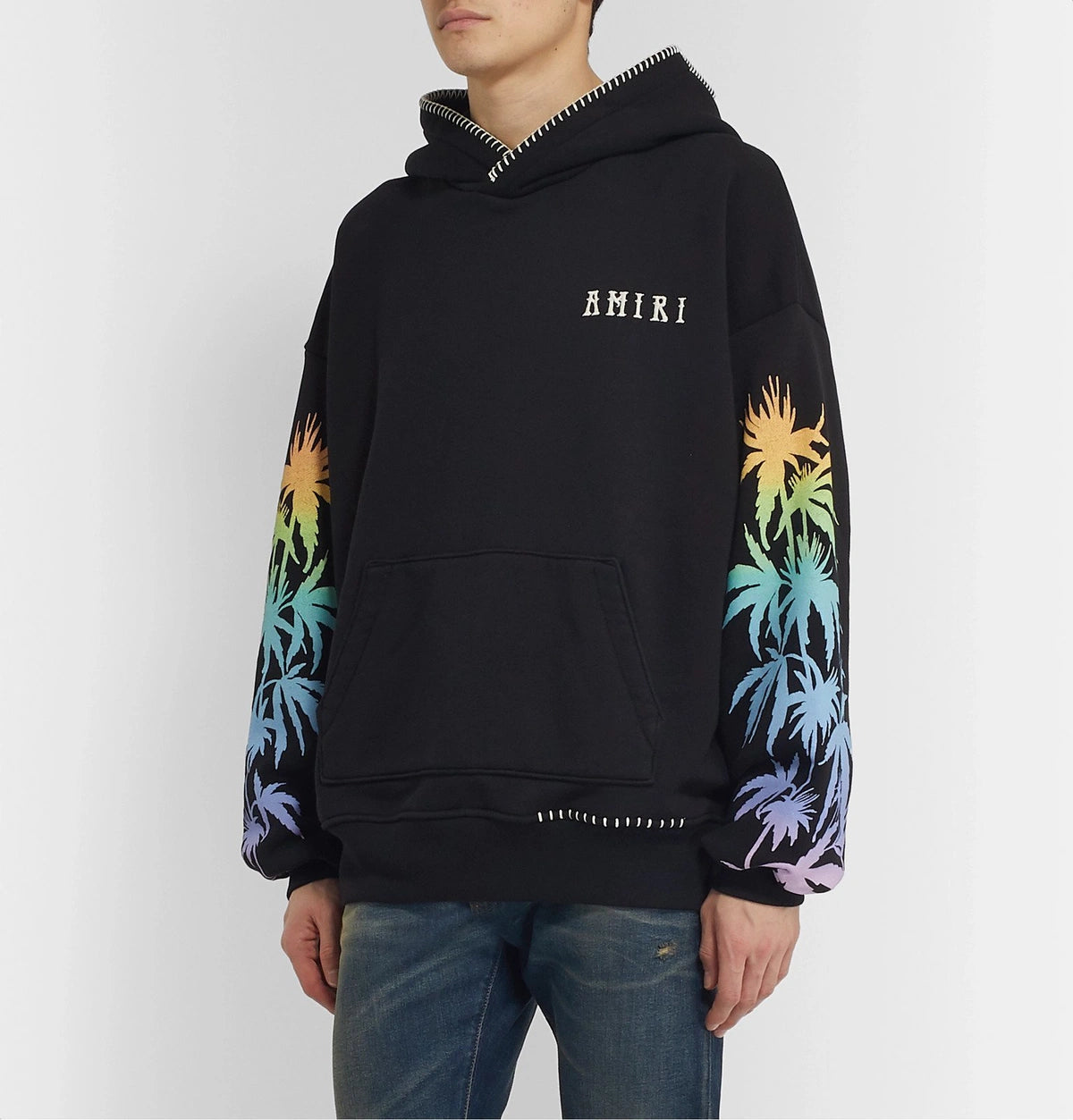AMIRI ETERNAL HAPPINESS OVERSIZED FIT HOODIE IN BLACK