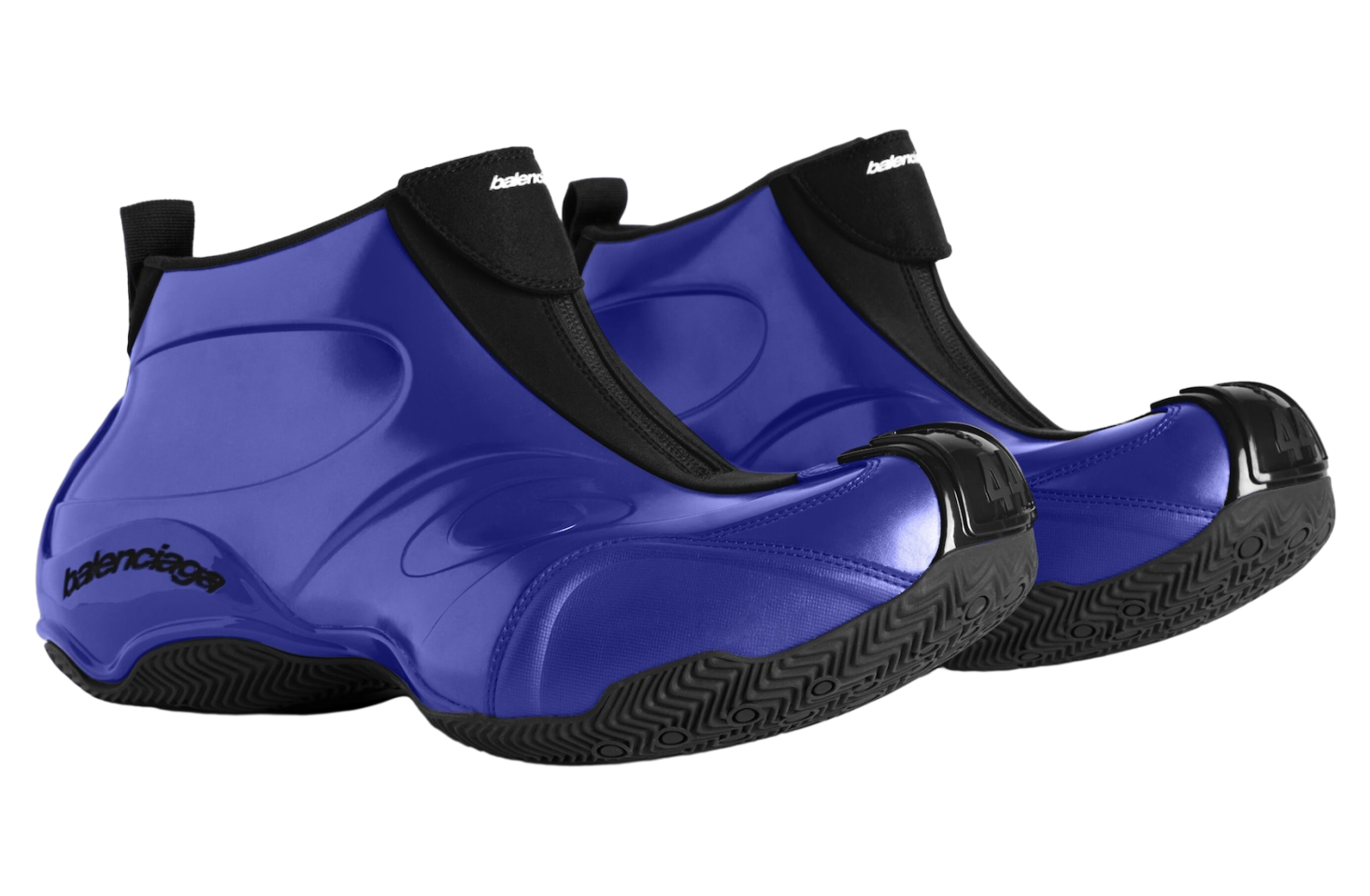 BALENCIAGA BASKETBALL SNEAKER IN METALLIC BLUE