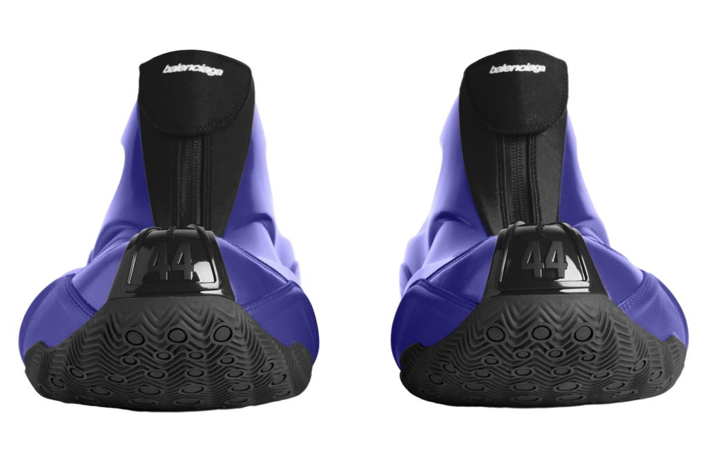 BALENCIAGA BASKETBALL SNEAKER IN METALLIC BLUE