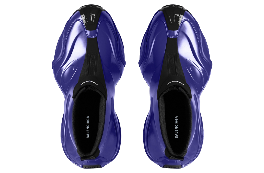 BALENCIAGA BASKETBALL SNEAKER IN METALLIC BLUE