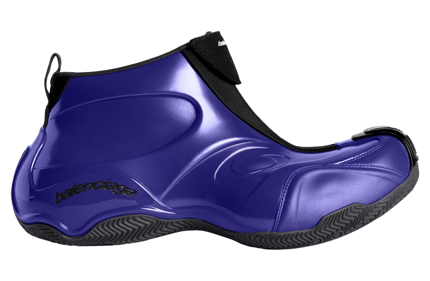 BALENCIAGA BASKETBALL SNEAKER IN METALLIC BLUE