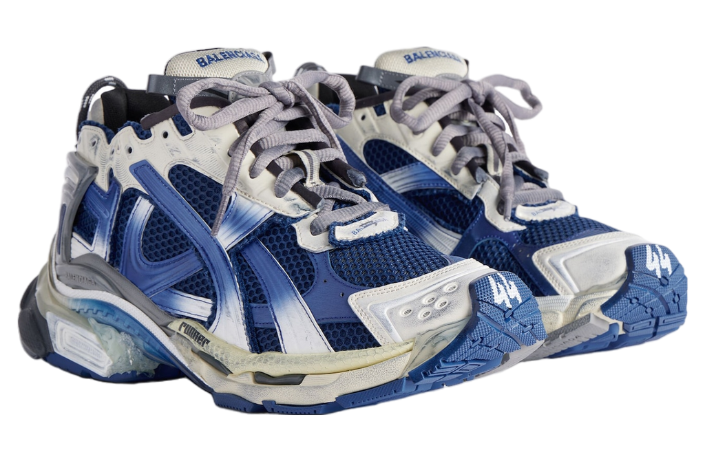 BALENCIAGA RUNNER IN GRADIENT BEIGE / NAVY