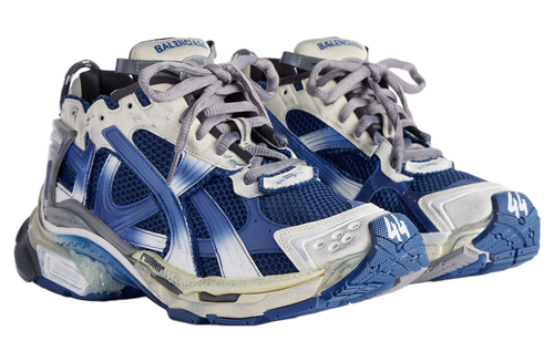 BALENCIAGA RUNNER IN GRADIENT BEIGE / NAVY