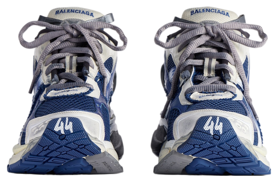 BALENCIAGA RUNNER IN GRADIENT BEIGE / NAVY