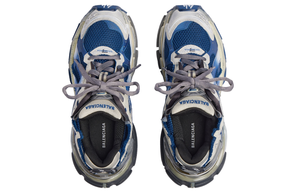 BALENCIAGA RUNNER IN GRADIENT BEIGE / NAVY