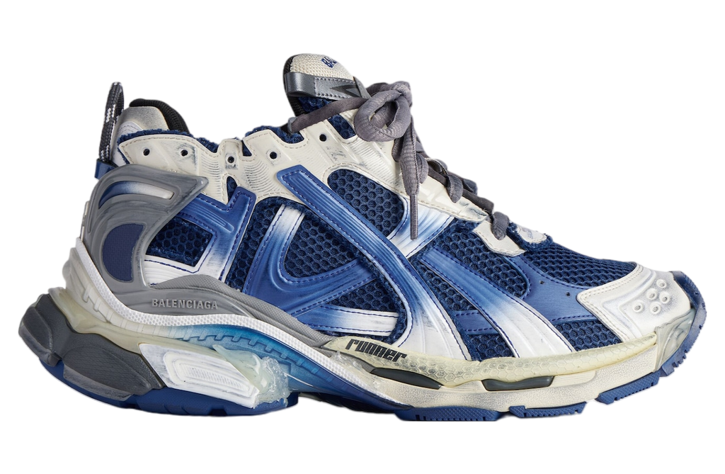 BALENCIAGA RUNNER IN GRADIENT BEIGE / NAVY