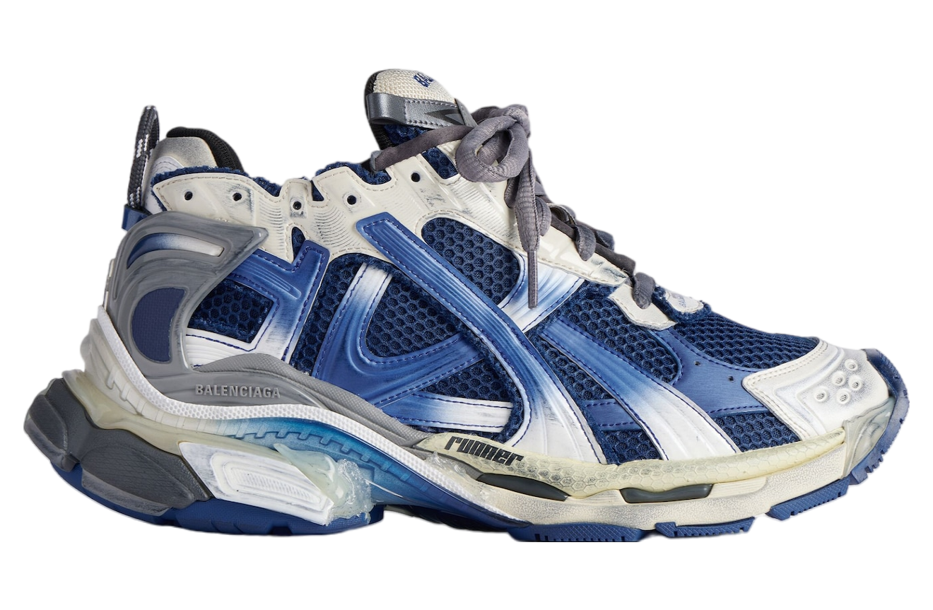 BALENCIAGA RUNNER IN GRADIENT BEIGE / NAVY