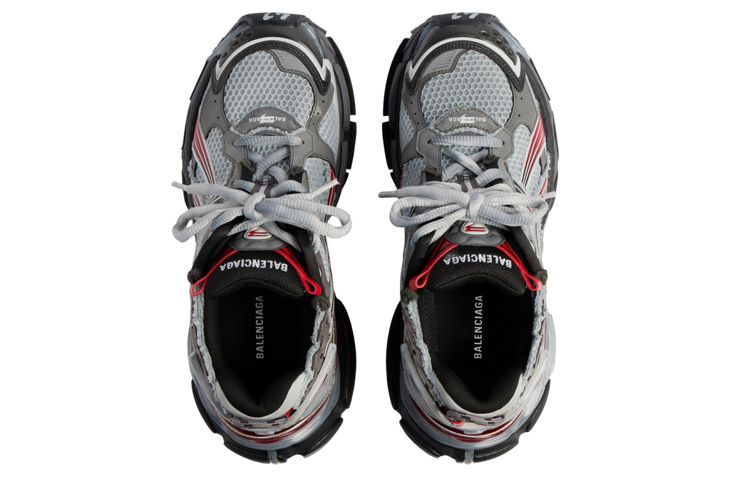 BALENCIAGA RUNNER IN GRADIENT GREY / RED