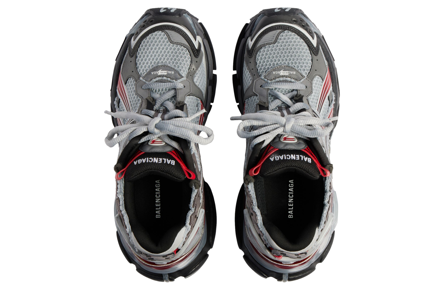 BALENCIAGA RUNNER IN GRADIENT GREY / RED