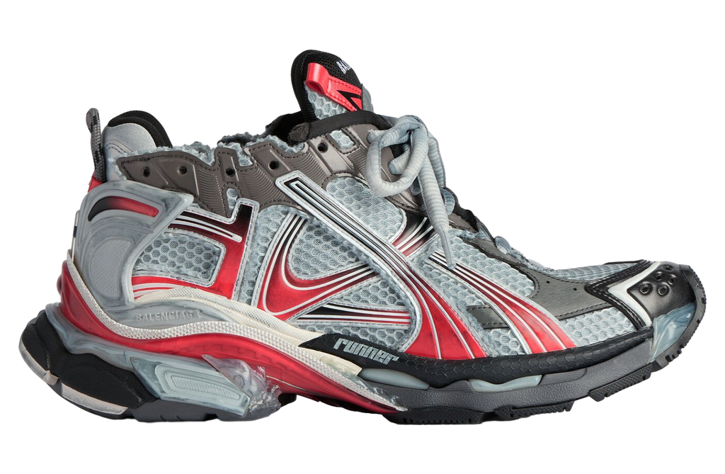 BALENCIAGA RUNNER IN GRADIENT GREY / RED