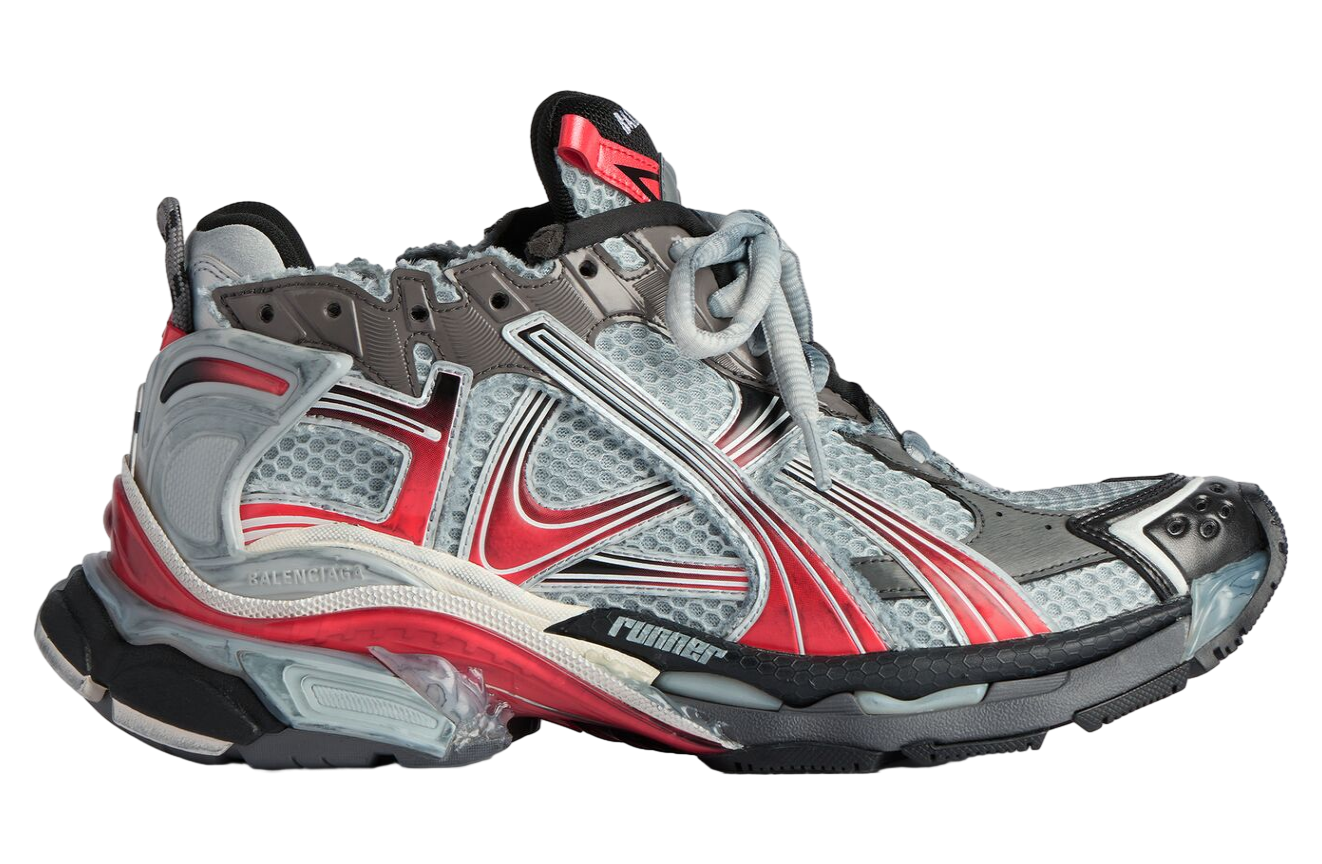 BALENCIAGA RUNNER IN GRADIENT GREY / RED