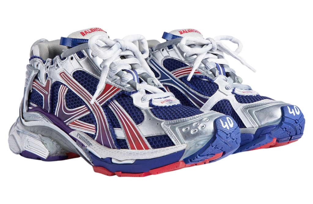 BALENCIAGA RUNNER IN GRADIENT NAVY / RED
