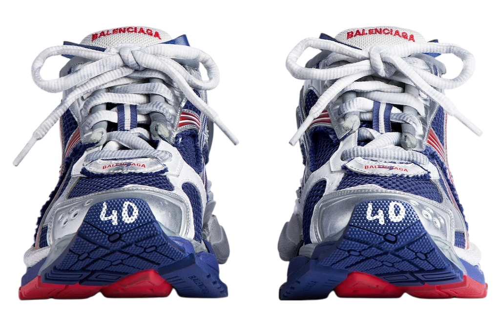 BALENCIAGA RUNNER IN GRADIENT NAVY / RED