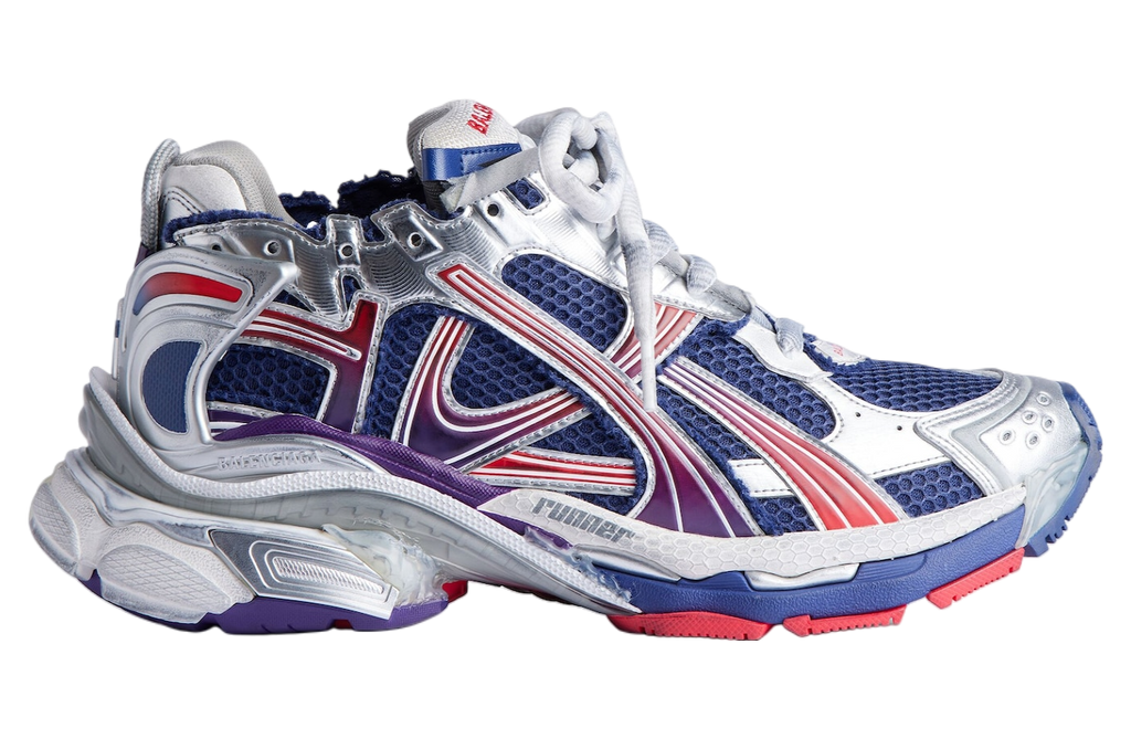 BALENCIAGA RUNNER IN GRADIENT NAVY / RED