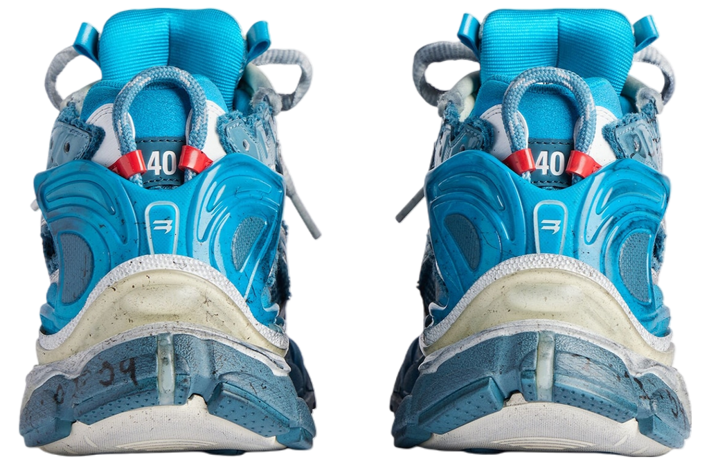 BALENCIAGA RUNNER MARATHON SNEAKER IN WHITE/BLUE