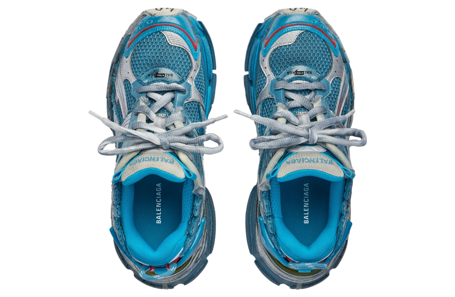 BALENCIAGA RUNNER MARATHON SNEAKER IN WHITE/BLUE