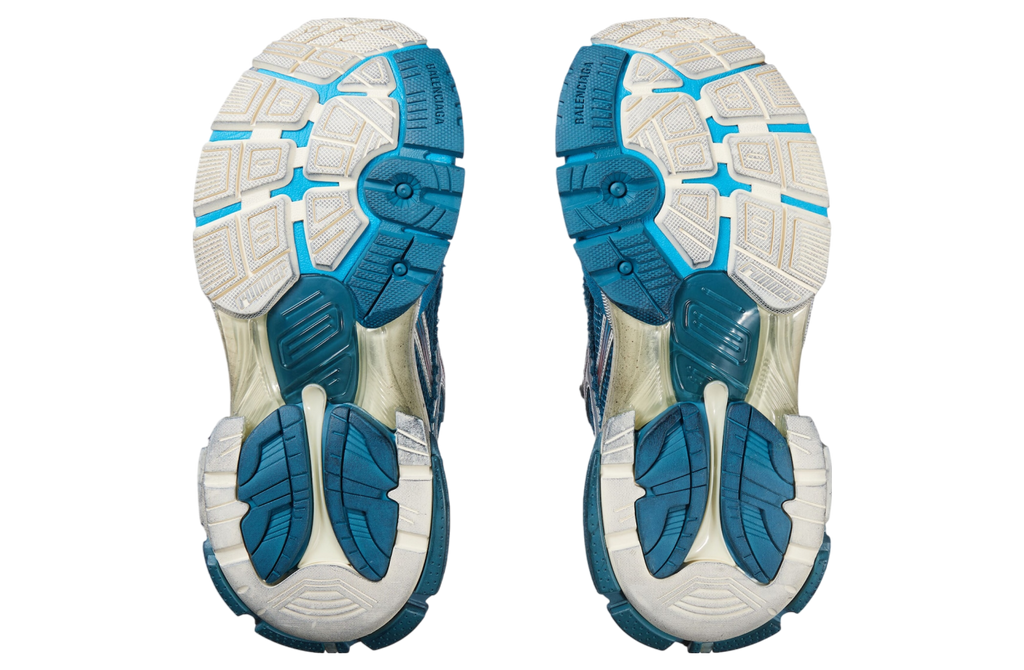 BALENCIAGA RUNNER MARATHON SNEAKER IN WHITE/BLUE