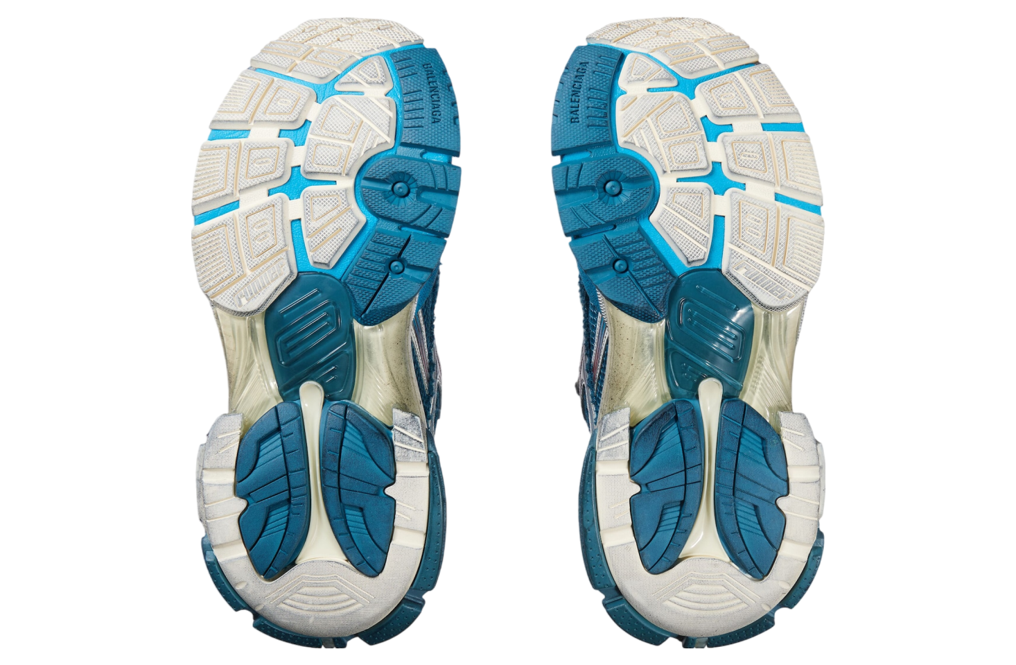 BALENCIAGA RUNNER MARATHON SNEAKER IN WHITE/BLUE