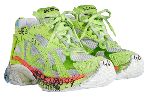 BALENCIAGA RUNNER MARATHON SNEAKER IN WHITE/ACID