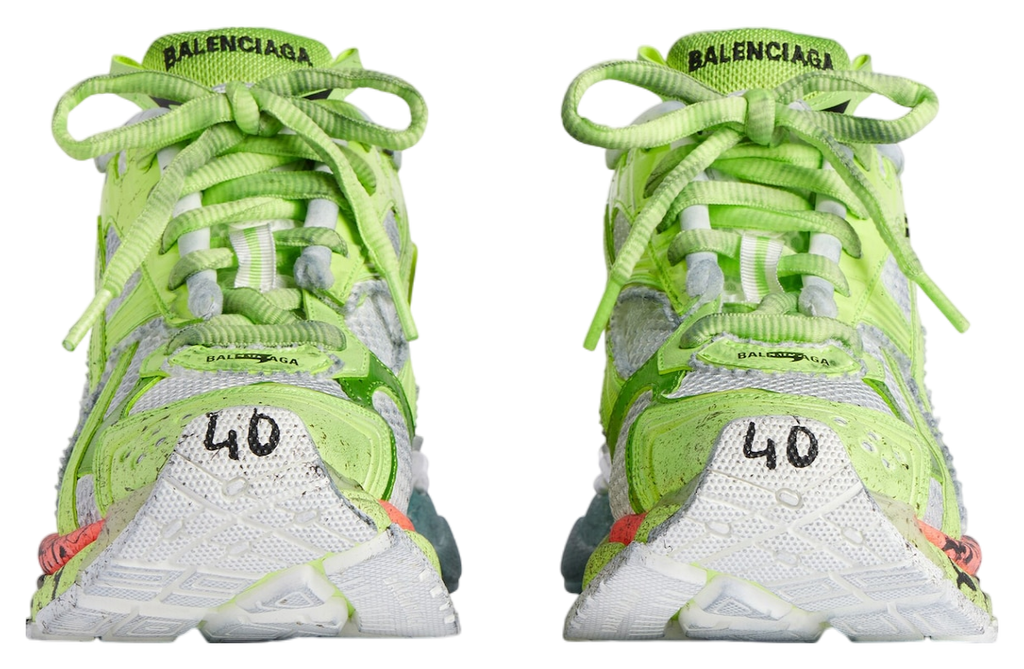 BALENCIAGA RUNNER MARATHON SNEAKER IN WHITE/ACID
