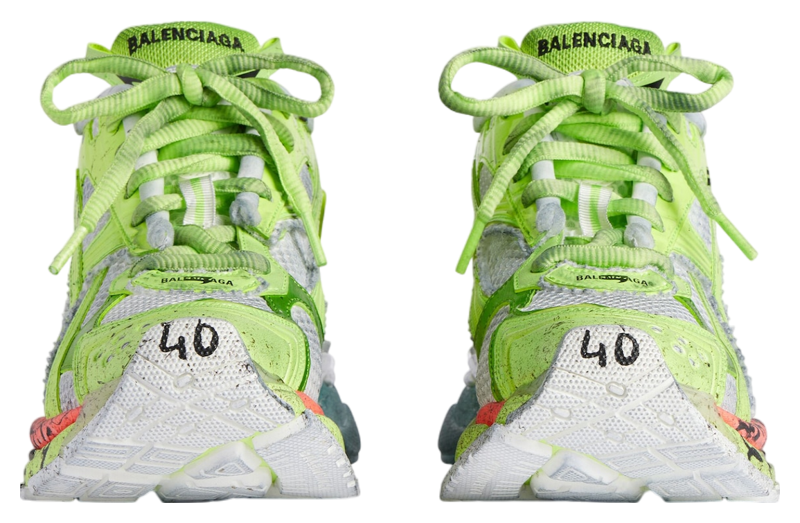 BALENCIAGA RUNNER MARATHON SNEAKER IN WHITE/ACID