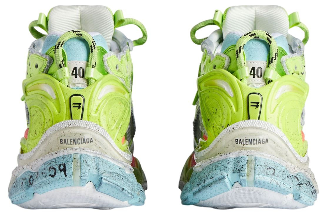 BALENCIAGA RUNNER MARATHON SNEAKER IN WHITE/ACID