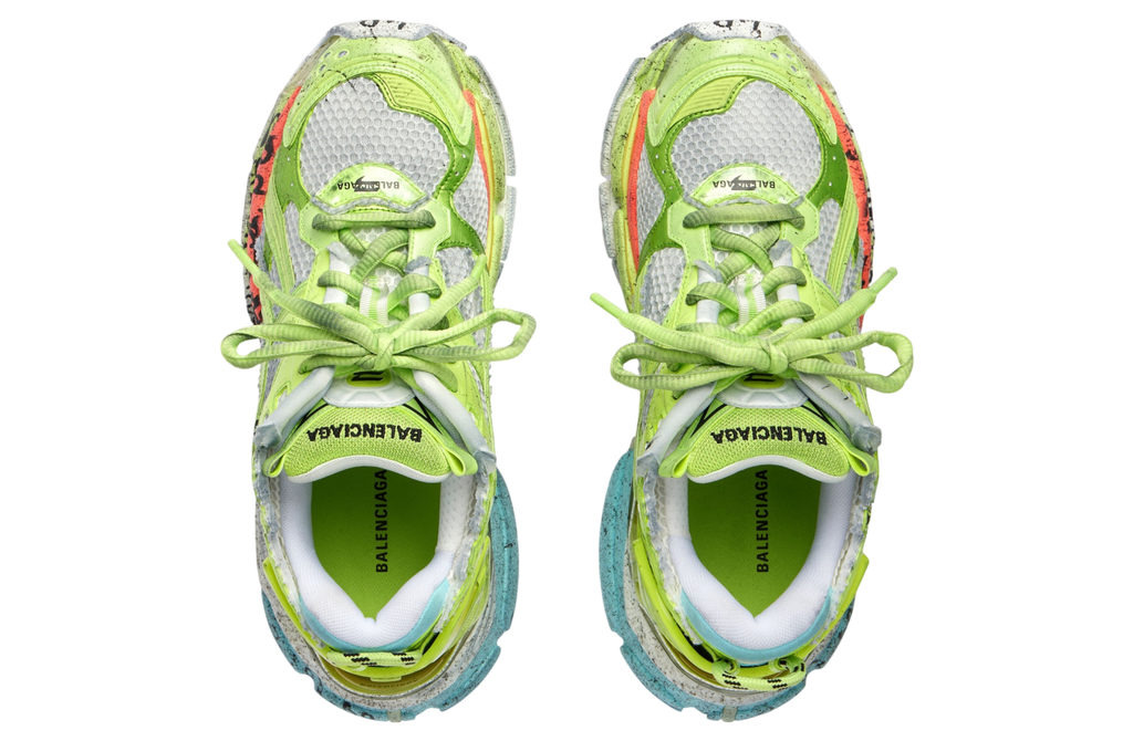 BALENCIAGA RUNNER MARATHON SNEAKER IN WHITE/ACID
