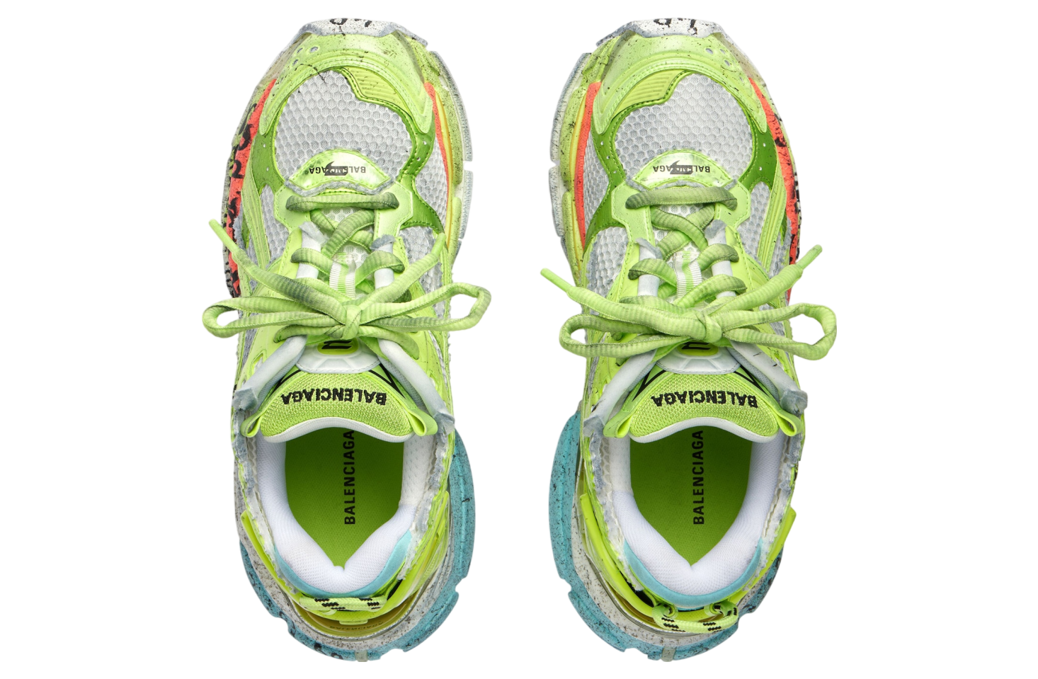 BALENCIAGA RUNNER MARATHON SNEAKER IN WHITE/ACID
