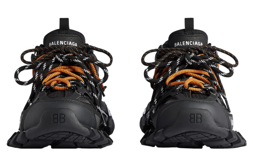BALENCIAGA TRACK TRAIL LACES IN BLACK / ORANGE