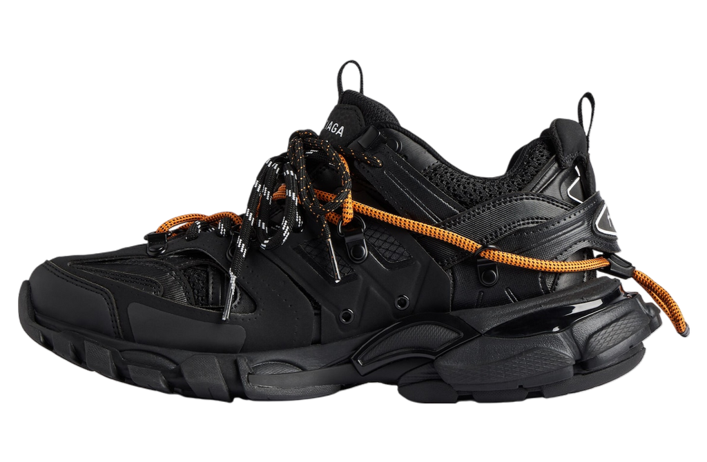 BALENCIAGA TRACK TRAIL LACES IN BLACK / ORANGE